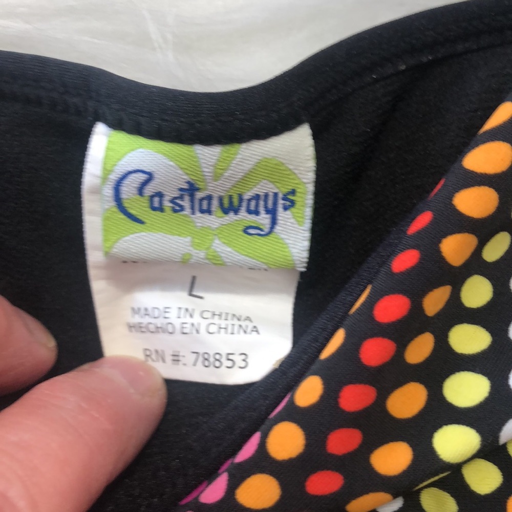 Swimsuit Castaways 2 pc polka dot Bikini size Large - Picture 2 of 4